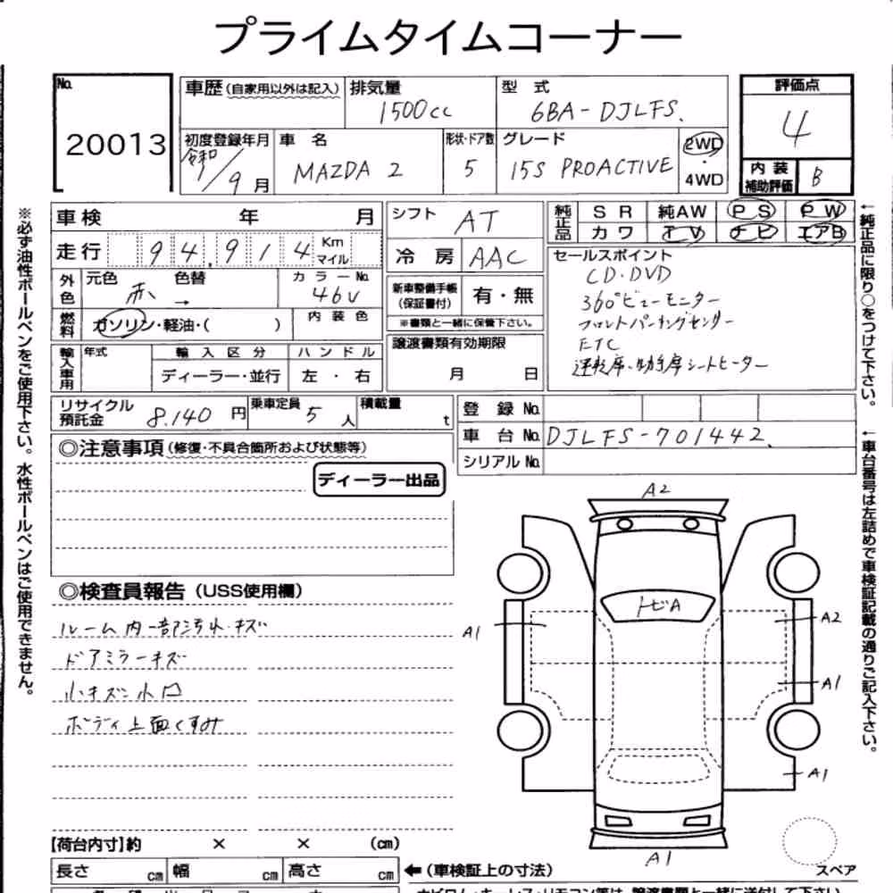 Notka aukcyjna: MAZDA MAZDA2 15S PROACTIVE