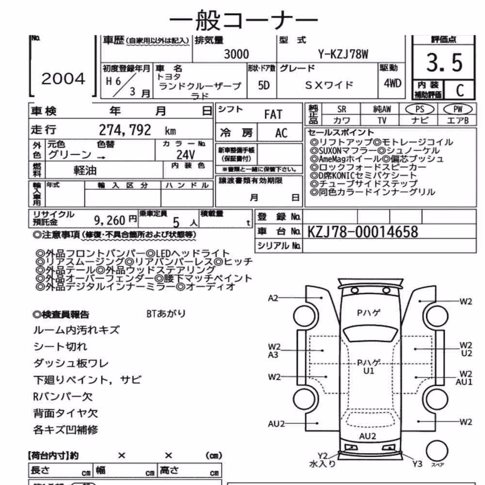 Notka aukcyjna: TOYOTA LAND CRUISER PRADO 5D 4WD SX WIDE