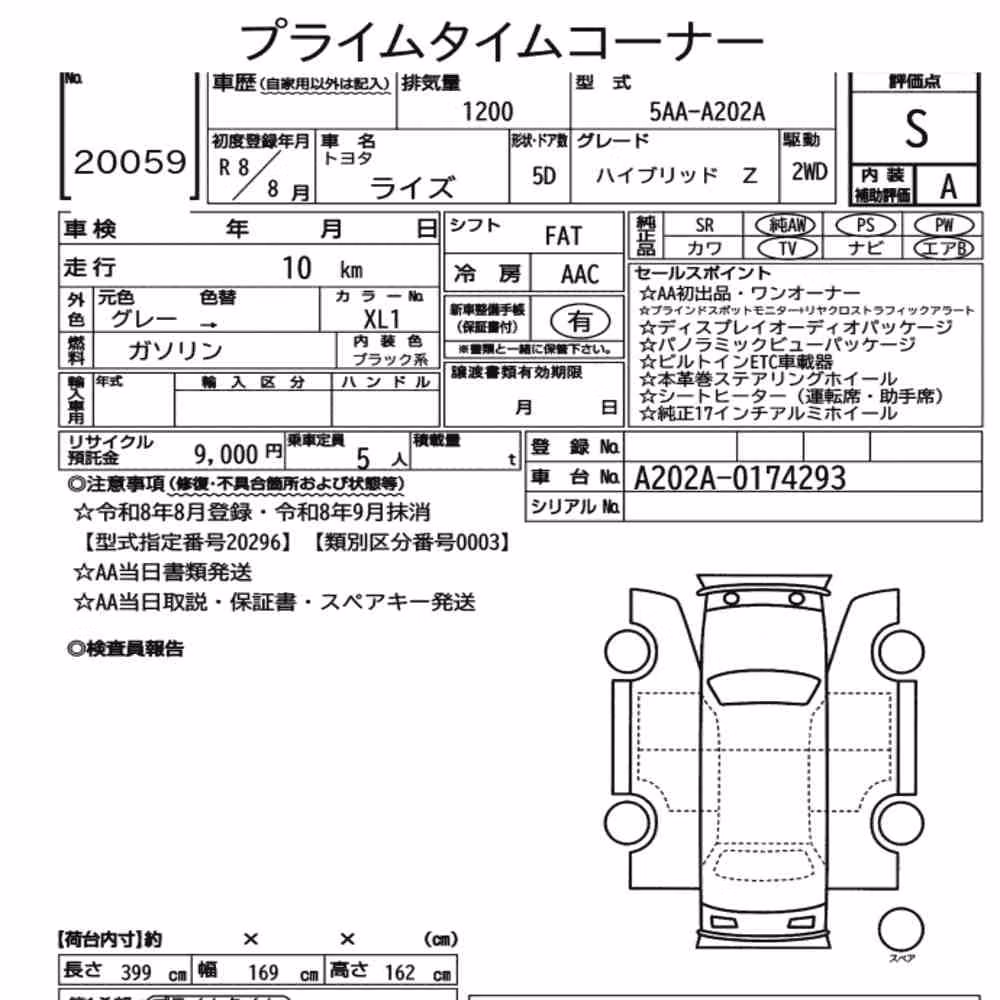 Notka aukcyjna: TOYOTA RAIZE HYBRID Z