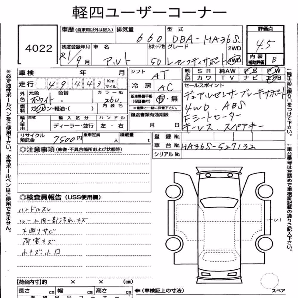 Notka aukcyjna: SUZUKI ALTO 5D 4WD L