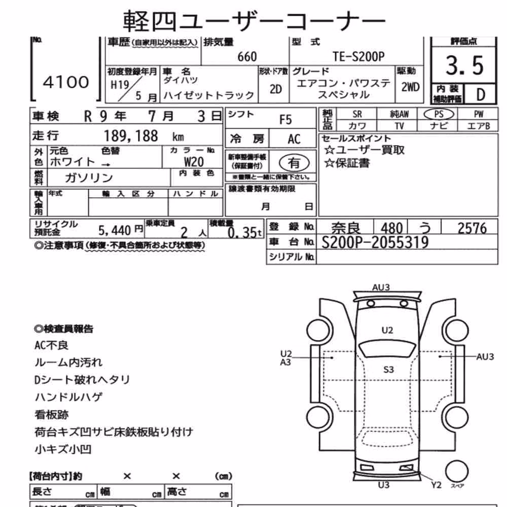 Notka aukcyjna: DAIHATSU HIJET TRUCK AIR-CONDITIONER POWER-STEERING SPECIAL