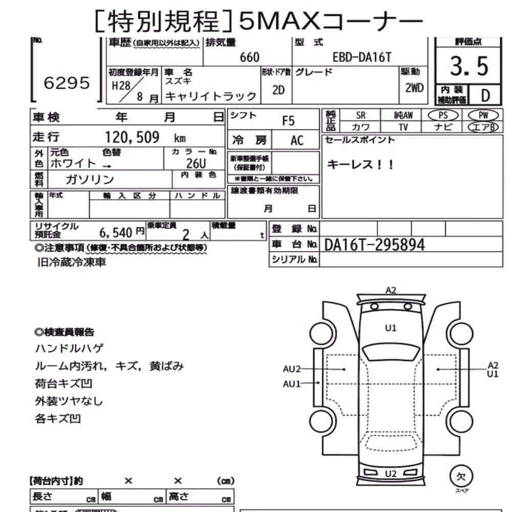Notka aukcyjna: SUZUKI CARRY TRUCK