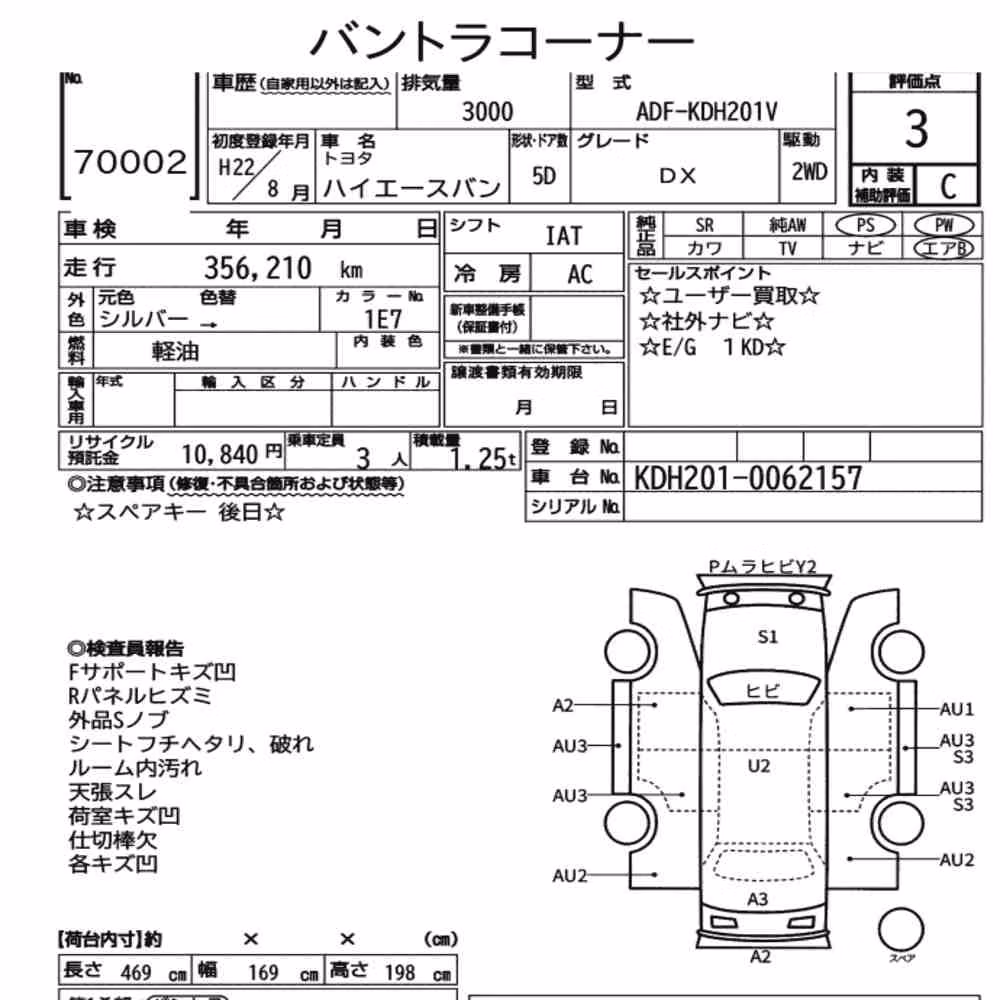 Notka aukcyjna: TOYOTA HIACE VAN 5D DX