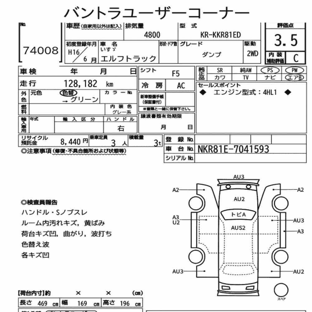 Notka aukcyjna: ISUZU ELF TRUCK DUMP