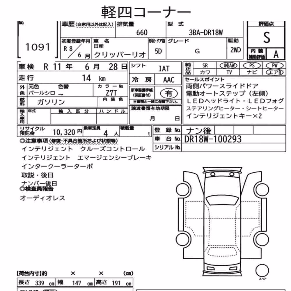 Notka aukcyjna: NISSAN CLIPPER RIO G