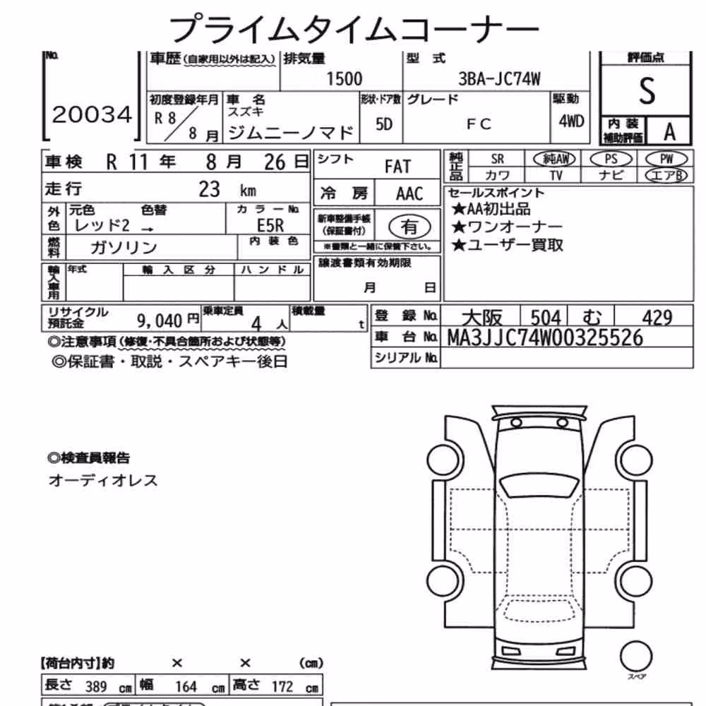 Notka aukcyjna: SUZUKI JIMMY MOMADE 4WD FC