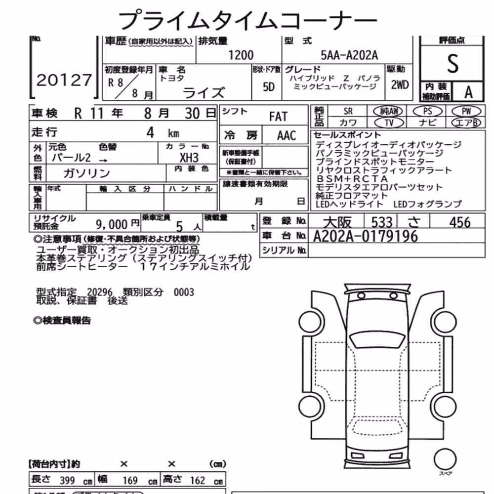 Notka aukcyjna: TOYOTA RAIZE OTHERS