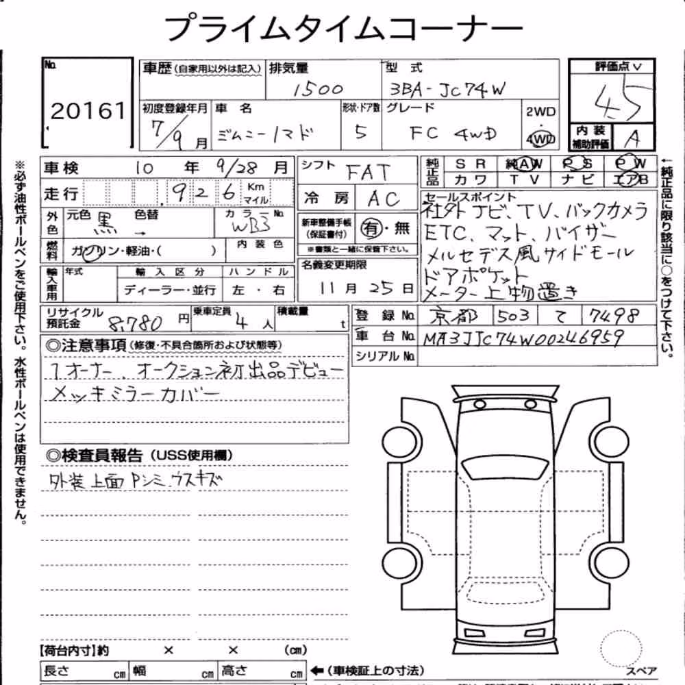 Notka aukcyjna: SUZUKI JIMMY MOMADE 4WD FC