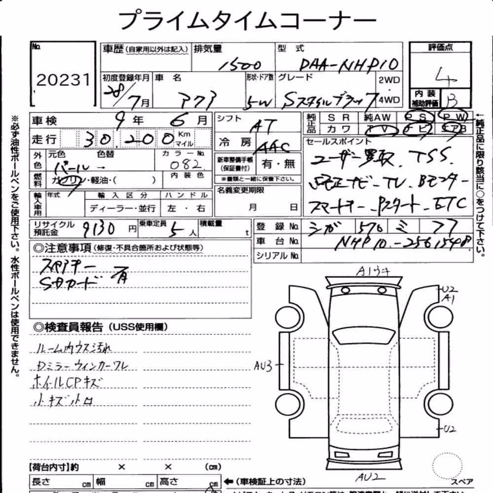 Notka aukcyjna: TOYOTA AQUA S STYLE BLACK