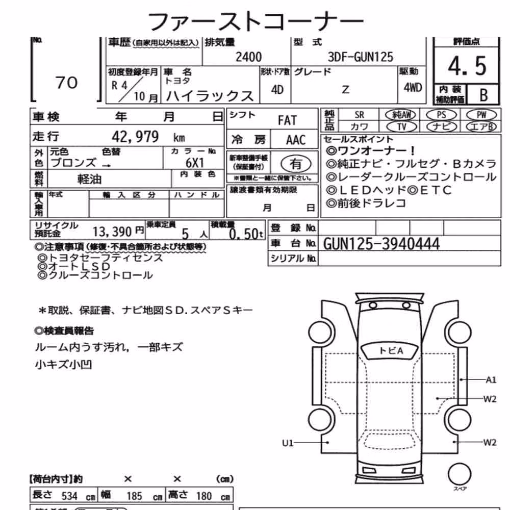 Notka aukcyjna: TOYOTA HILUX 4D 4WD Z