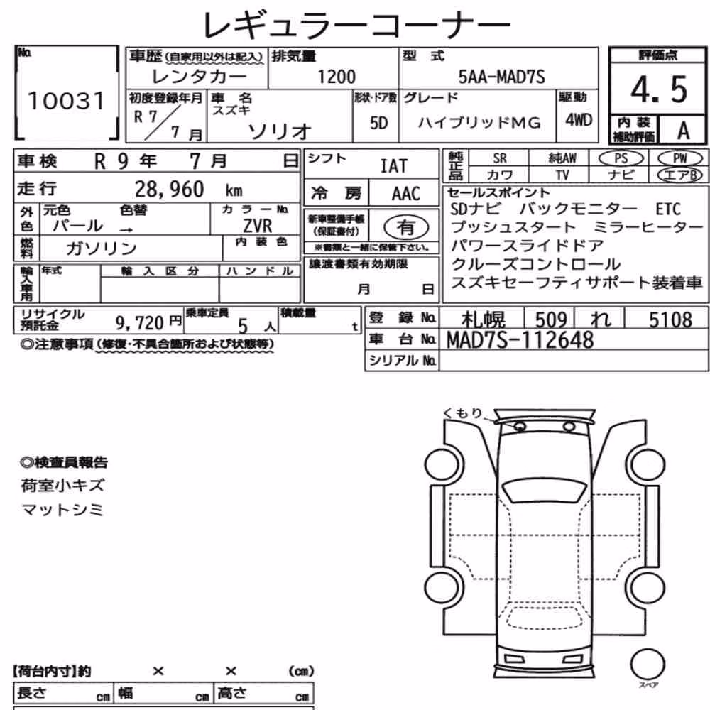 Notka aukcyjna: SUZUKI SOLIO 4WD HYBRID MG