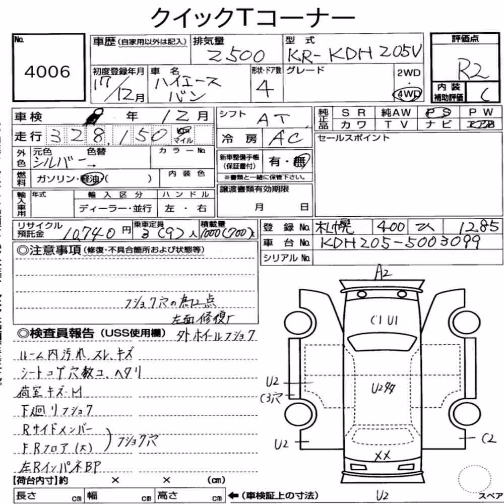 Notka aukcyjna: TOYOTA HIACE VAN 4D 4WD