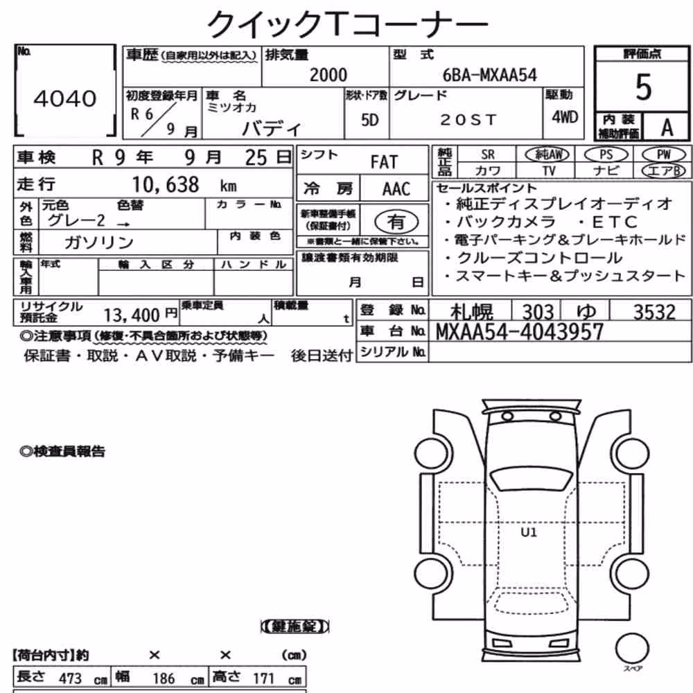 Notka aukcyjna: MITSUOKA BUDDY 4WD 20ST