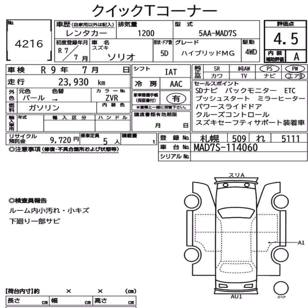 Notka aukcyjna: SUZUKI SOLIO 4WD HYBRID MG