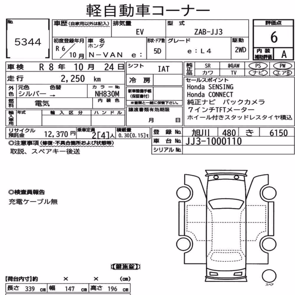 Notka aukcyjna: HONDA N-VAN E: E:L4