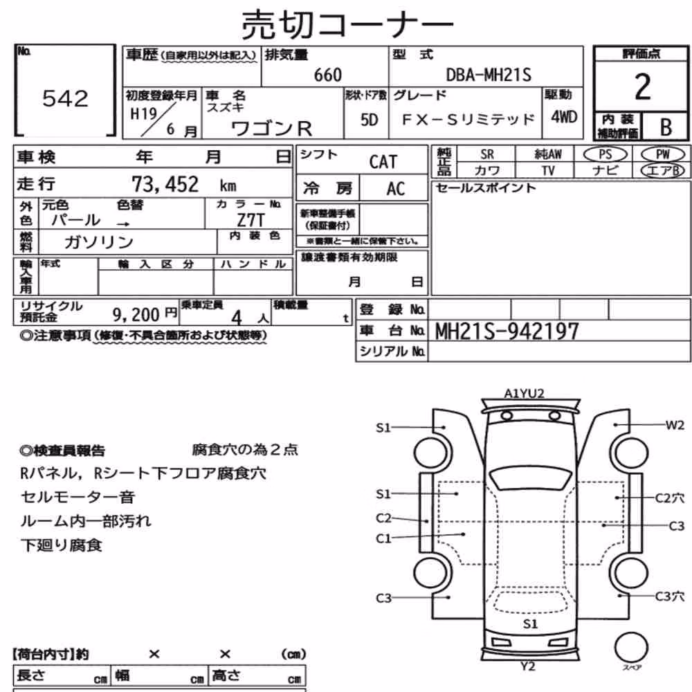 Notka aukcyjna: SUZUKI WAGON R 5D 4WD FX-S LIMITED