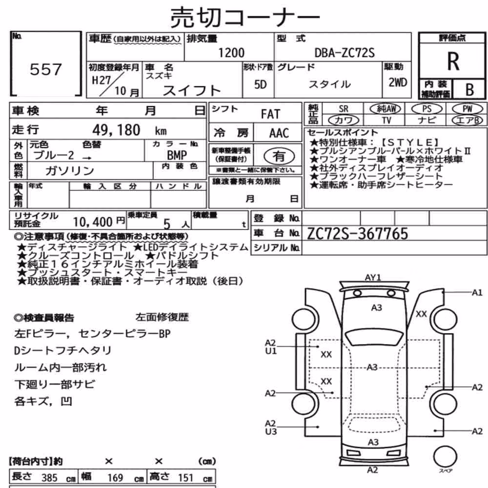 Notka aukcyjna: SUZUKI SWIFT 5D STYLE