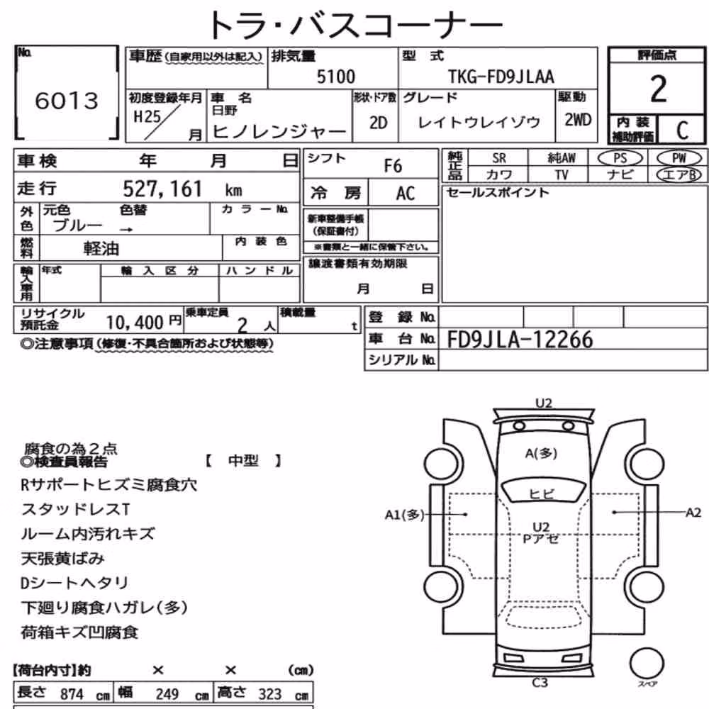 Notka aukcyjna: HINO HINO RANGER 2D OTHERS
