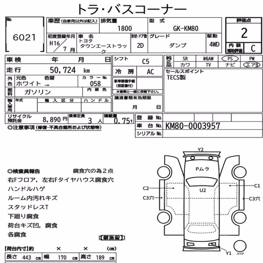 Notka aukcyjna: TOYOTA TOWNACE TRUCK 4WD OTHERS