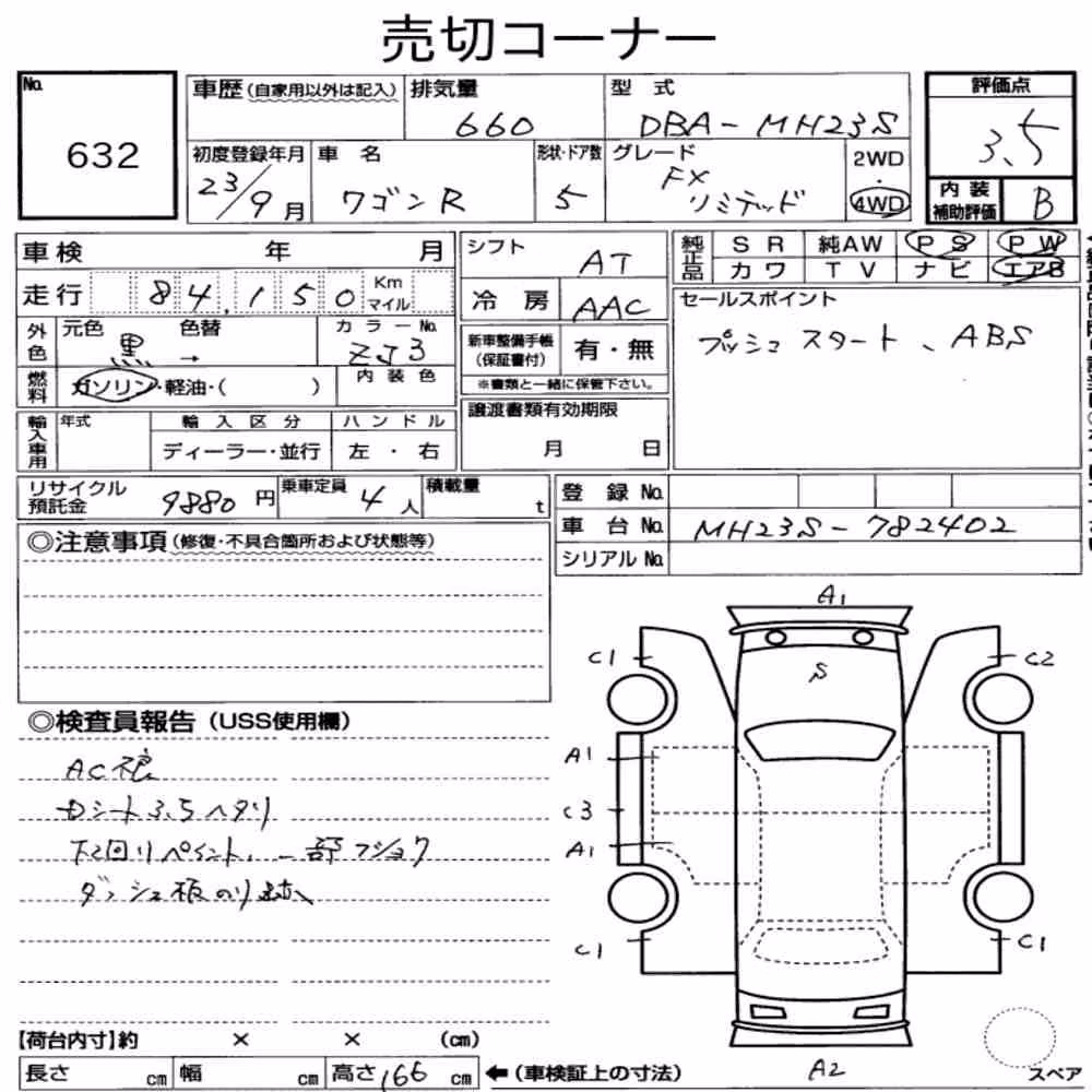 Notka aukcyjna: SUZUKI WAGON R 5D 4WD FX LIMITED