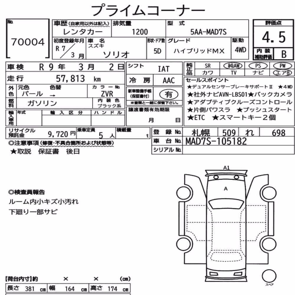 Notka aukcyjna: SUZUKI SOLIO 4WD HYBRID MX