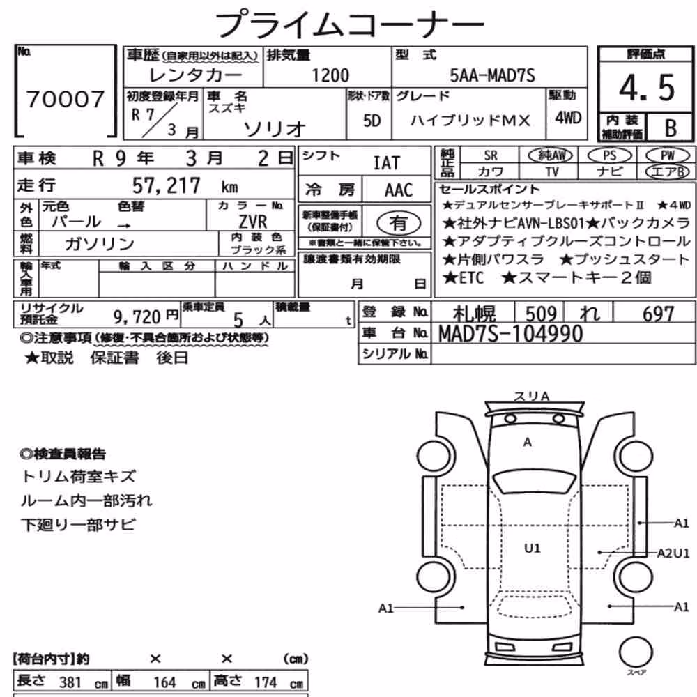 Notka aukcyjna: SUZUKI SOLIO 4WD HYBRID MX