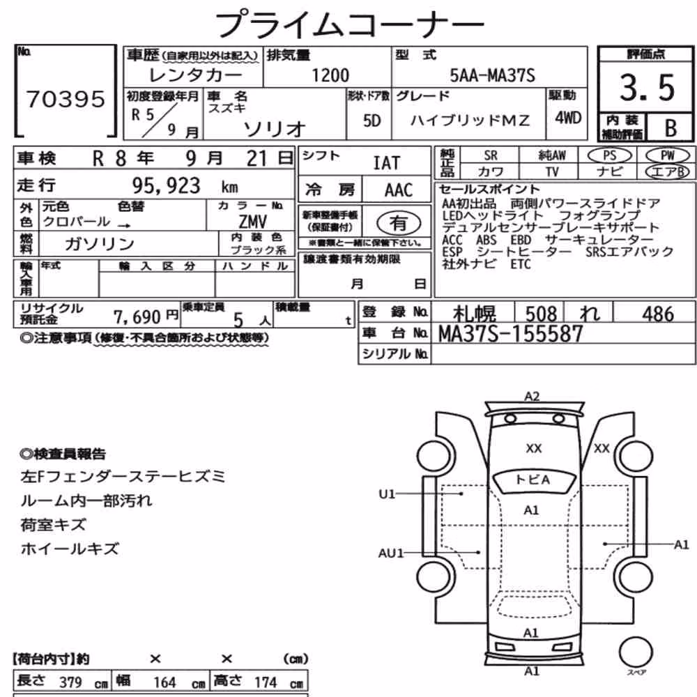 Notka aukcyjna: SUZUKI SOLIO 4WD HYBRID MZ