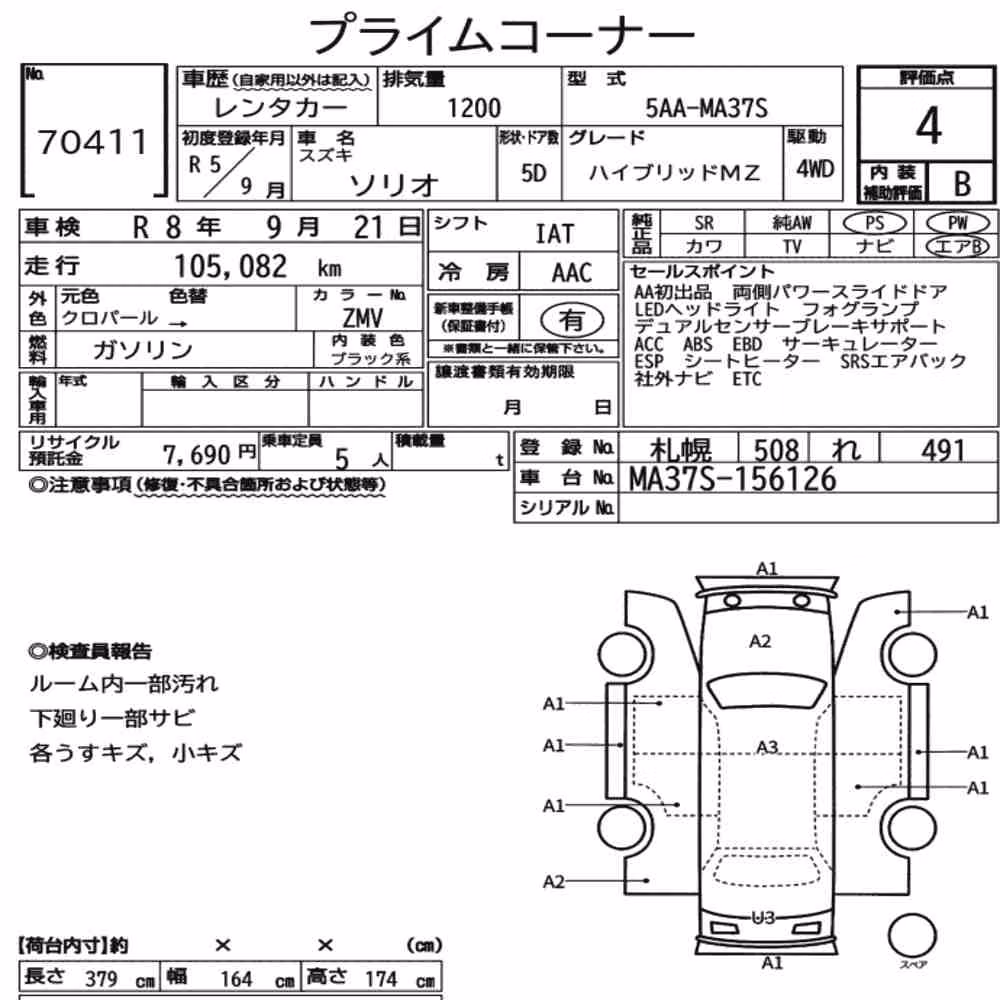 Notka aukcyjna: SUZUKI SOLIO 4WD HYBRID MZ