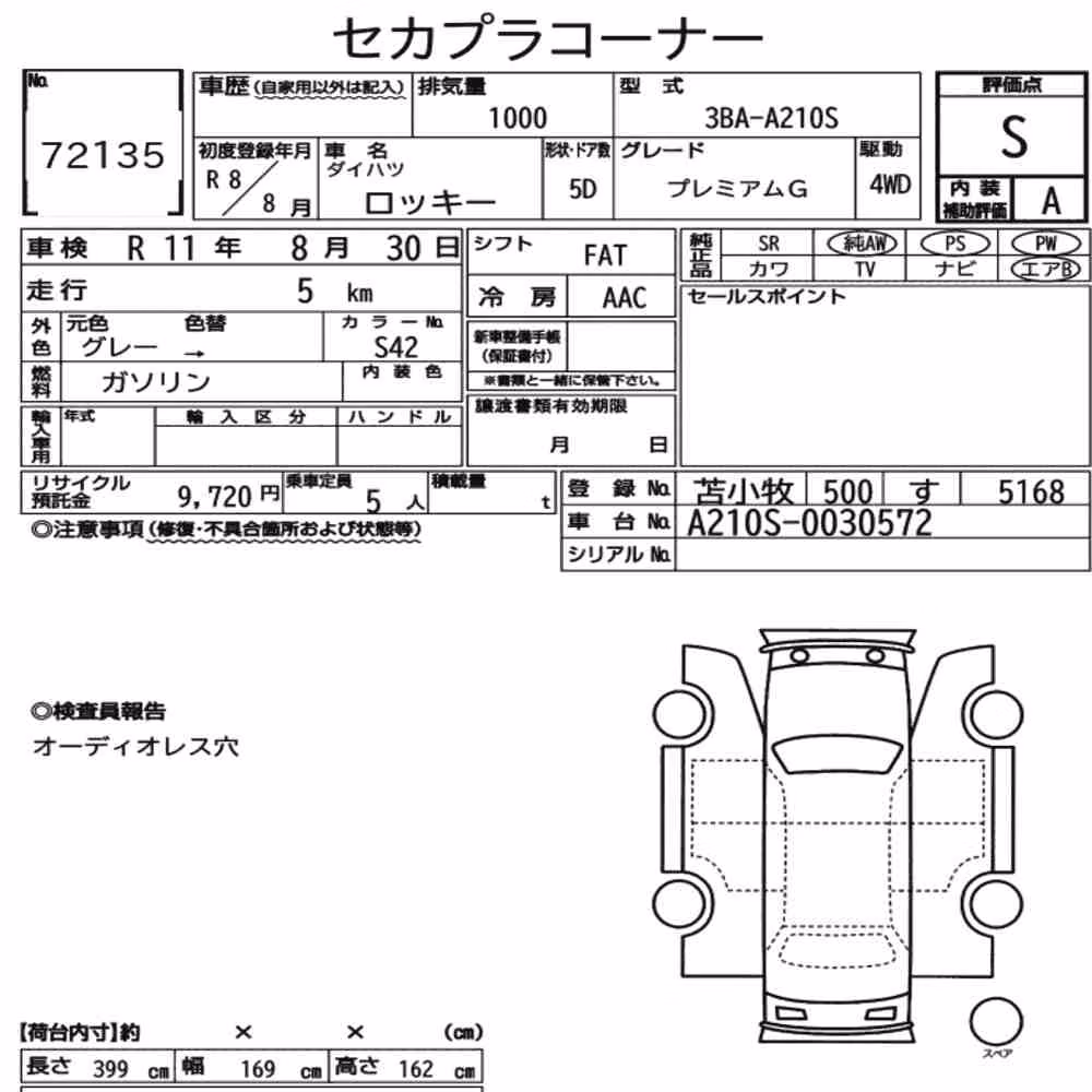 Notka aukcyjna: DAIHATSU ROCKY 5D 4WD PREMIUM G