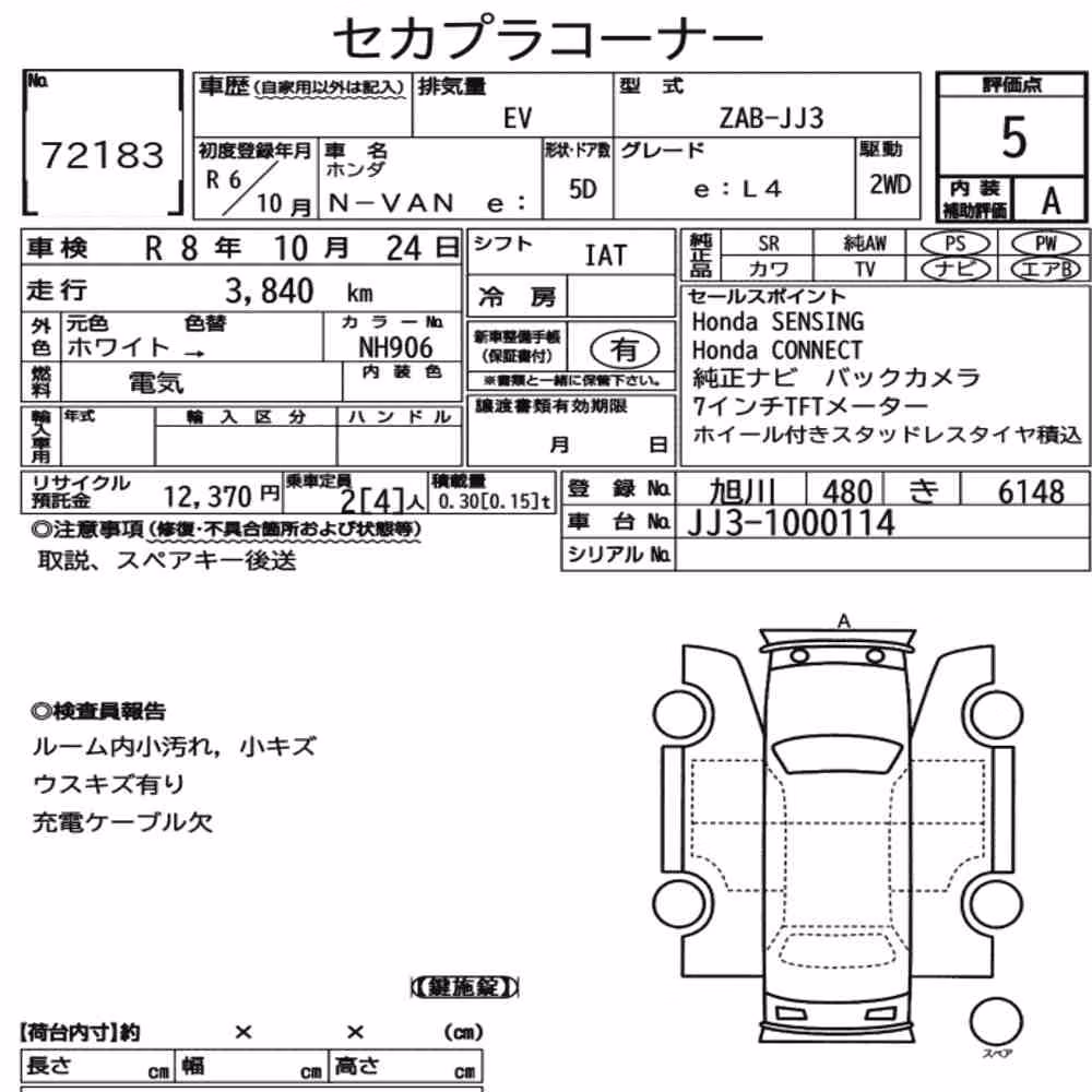Notka aukcyjna: HONDA N-VAN E: E:L4