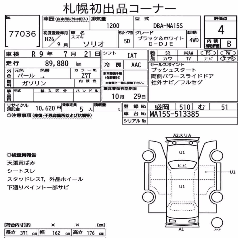 Notka aukcyjna: SUZUKI SOLIO 4WD BLACK & WHITE Ⅱ-DJE