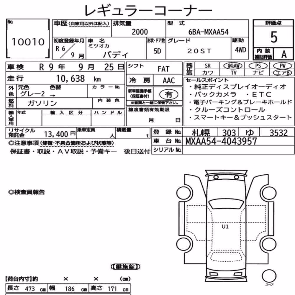 Notka aukcyjna: MITSUOKA BUDDY 4WD 20ST