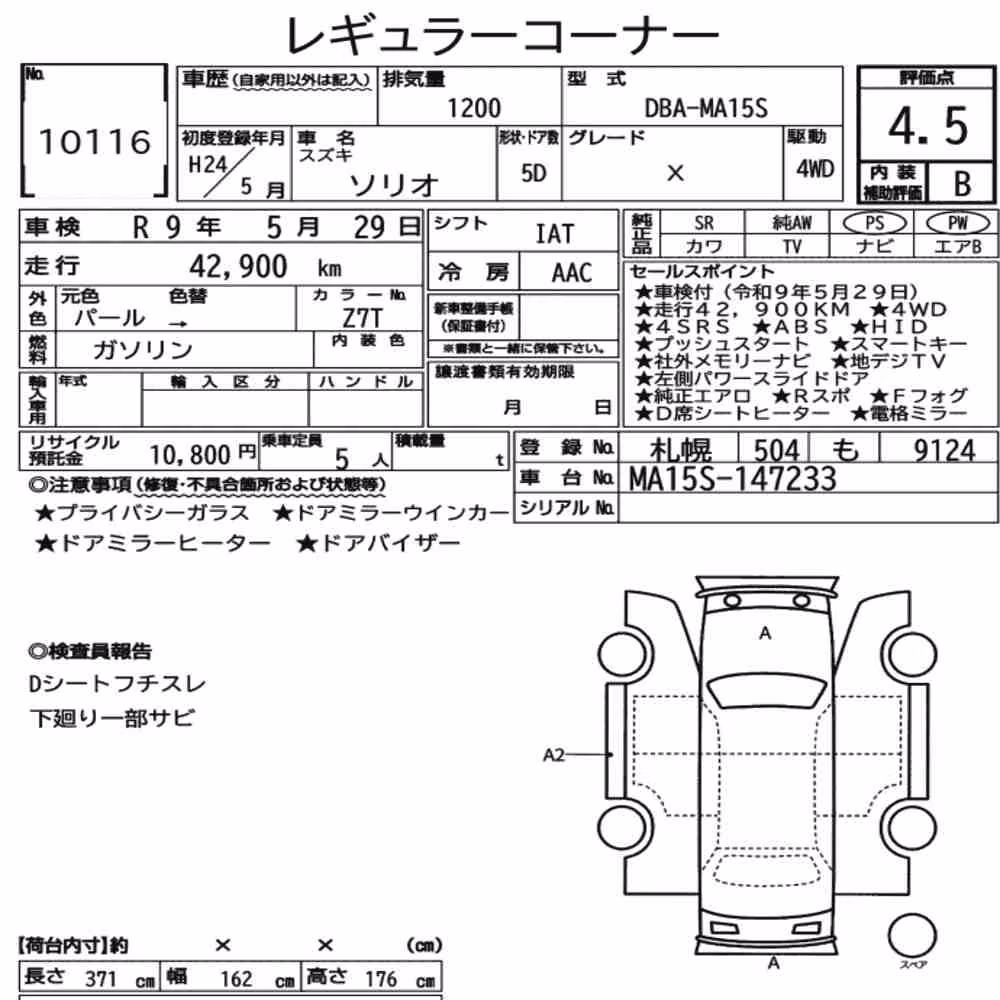 Notka aukcyjna: SUZUKI SOLIO 4WD X