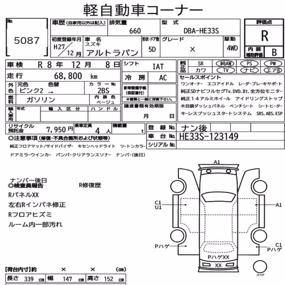Notka aukcyjna: SUZUKI ALTO LAPIN 4WD X
