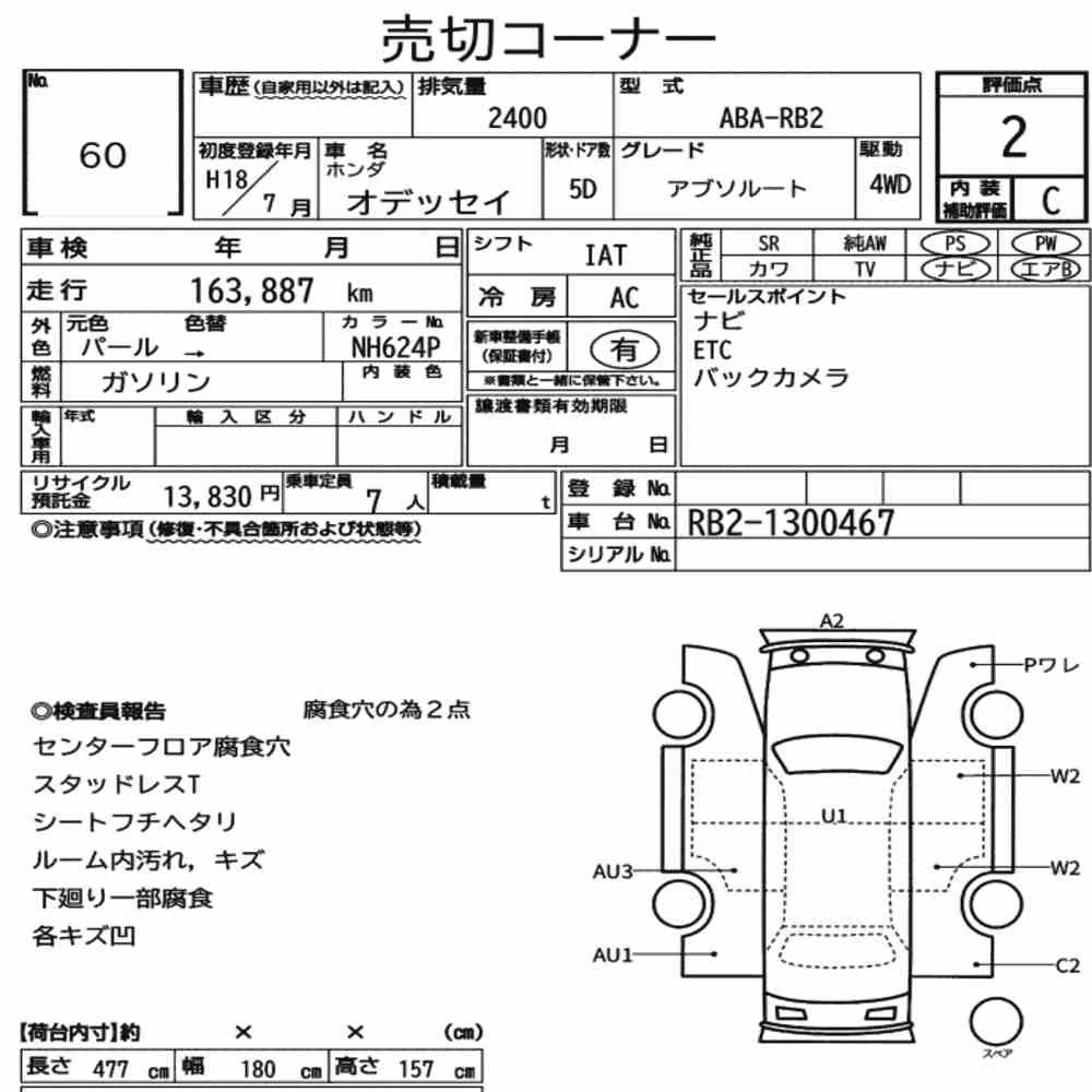 Notka aukcyjna: HONDA ODYSSEY 4WD ABSOLUTE