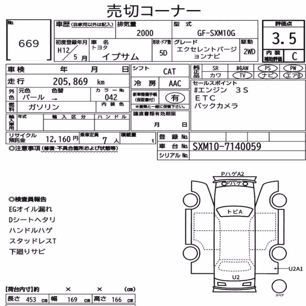 Notka aukcyjna: TOYOTA IPSUM EXCELLENT VERSION NAVI