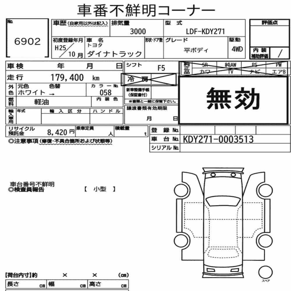 Notka aukcyjna: TOYOTA DYNA TRUCK 2D 4WD OTHERS