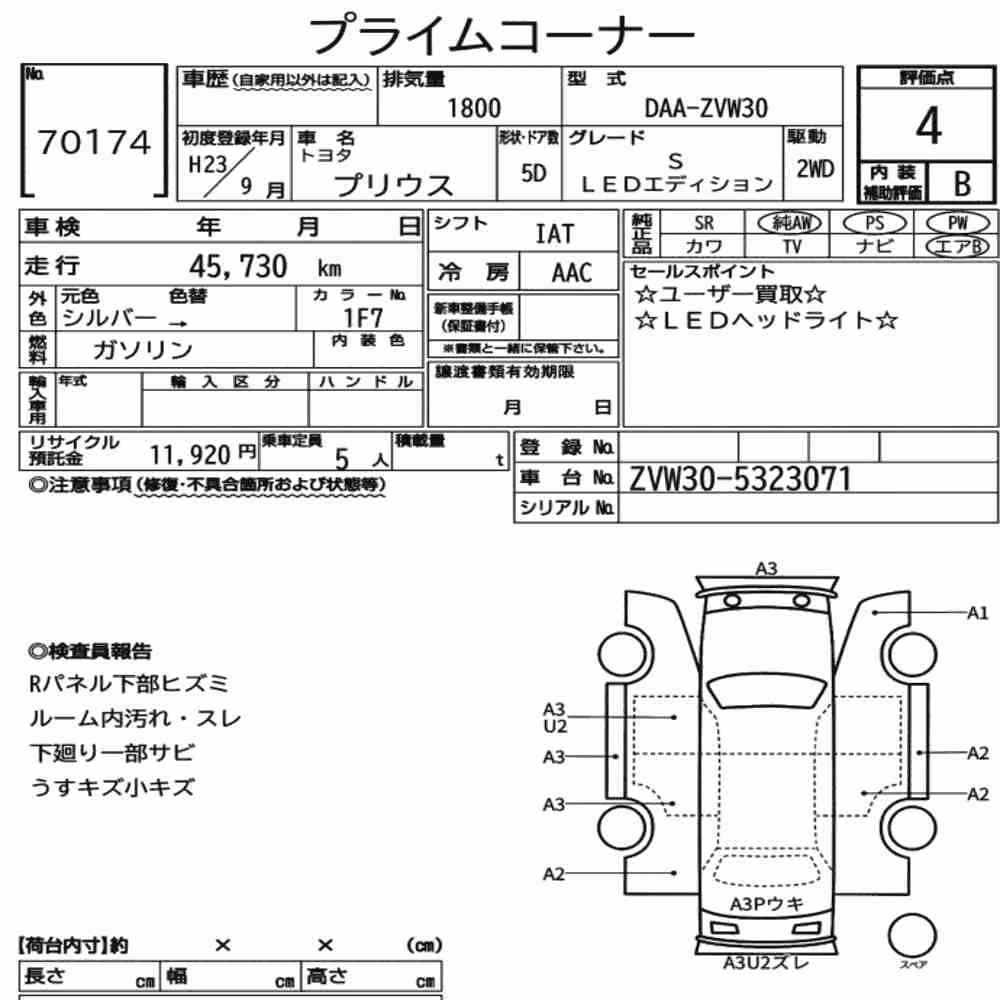 Notka aukcyjna: TOYOTA PRIUS 5D S LED EDITION
