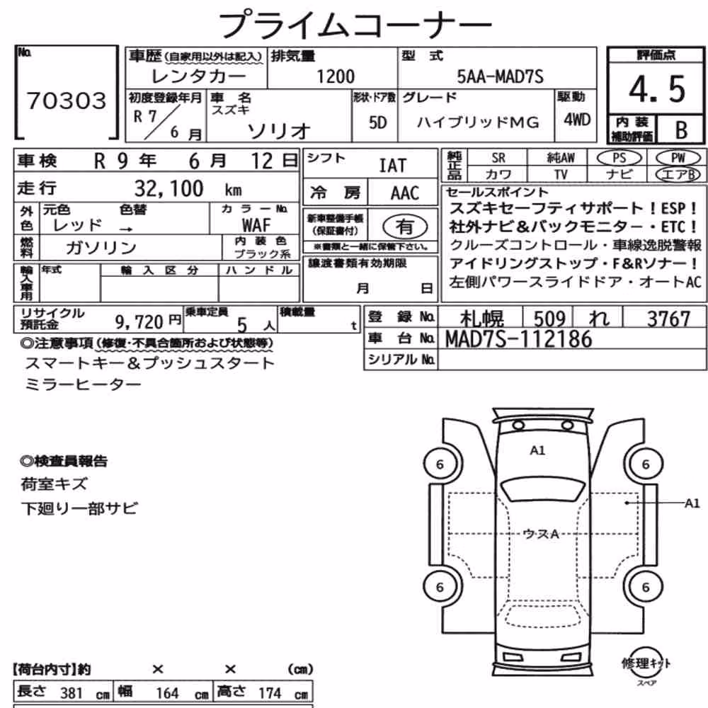 Notka aukcyjna: SUZUKI SOLIO 4WD HYBRID MG