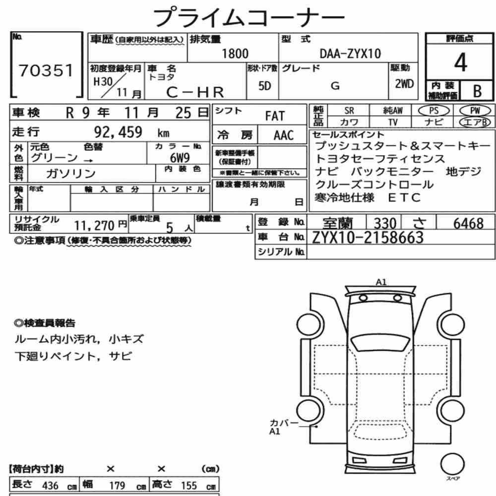 Notka aukcyjna: TOYOTA C-HR G
