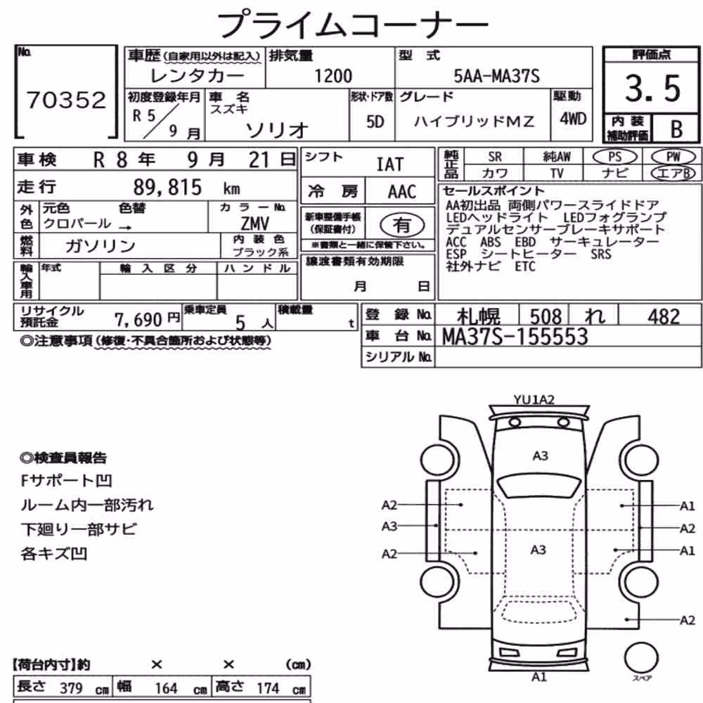 Notka aukcyjna: SUZUKI SOLIO 4WD HYBRID MZ