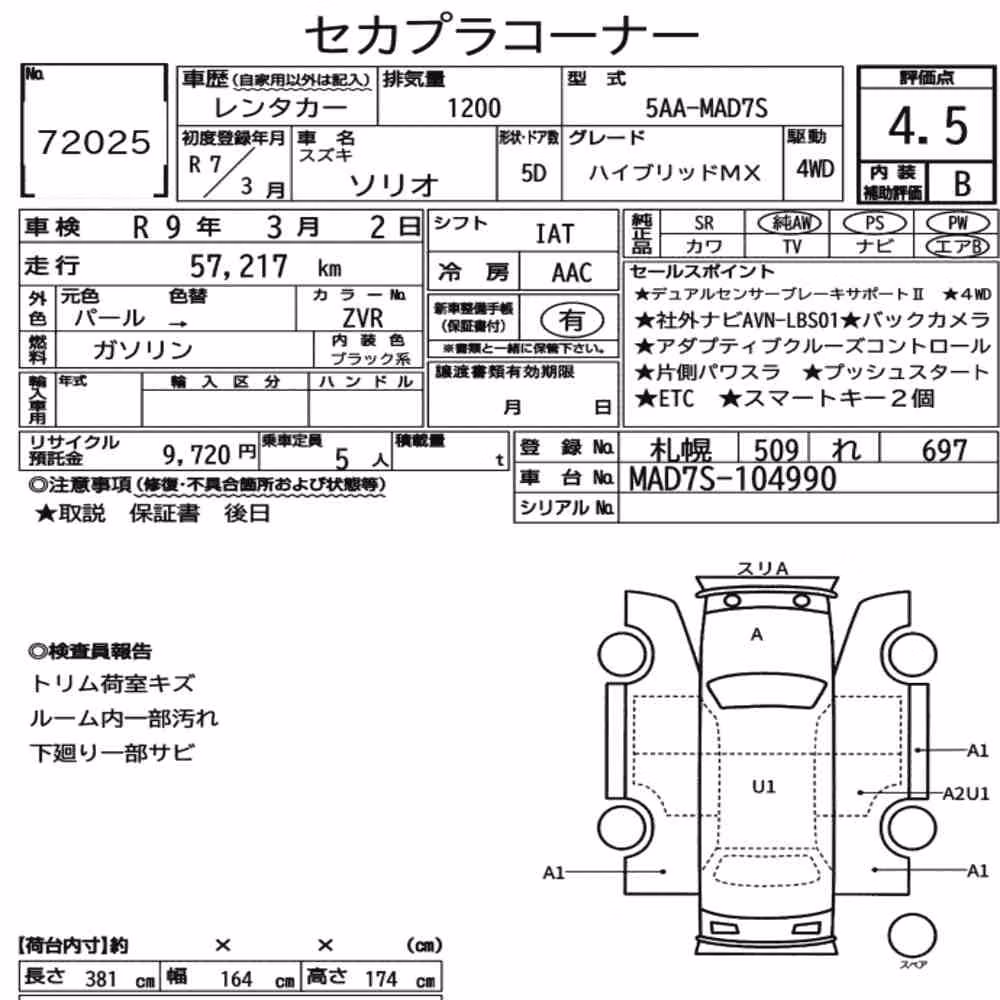 Notka aukcyjna: SUZUKI SOLIO 4WD HYBRID MX