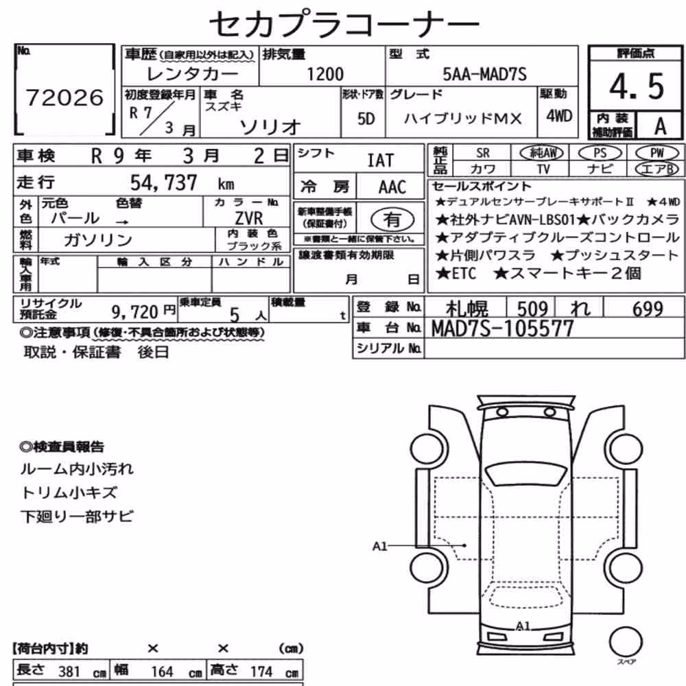 Notka aukcyjna: SUZUKI SOLIO 4WD HYBRID MX