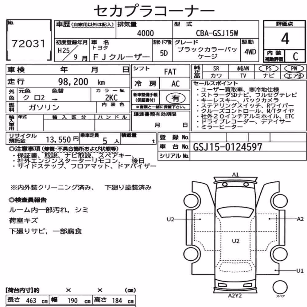 Notka aukcyjna: TOYOTA FJ CRUISER 4WD BLACK COLOR PACKAGE