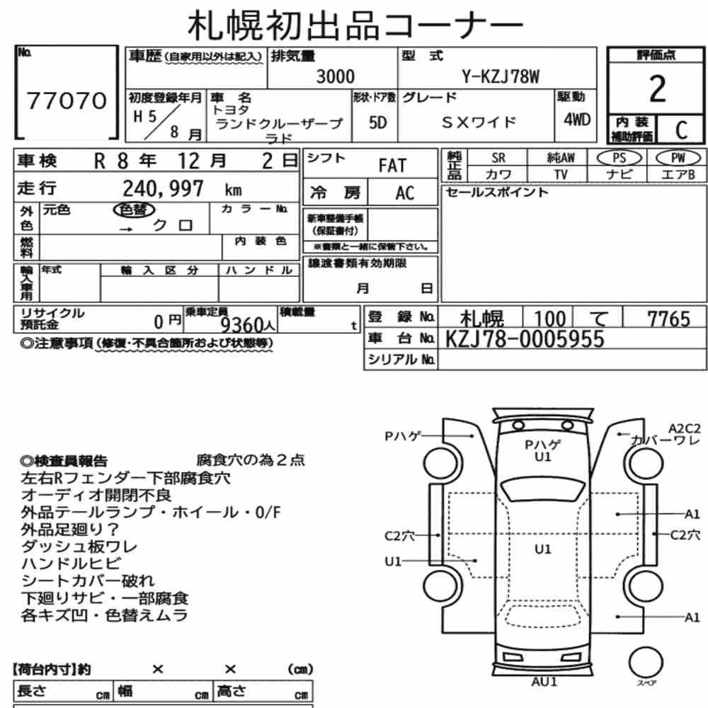 Notka aukcyjna: TOYOTA LAND CRUISER PRADO 5D 4WD SX WIDE