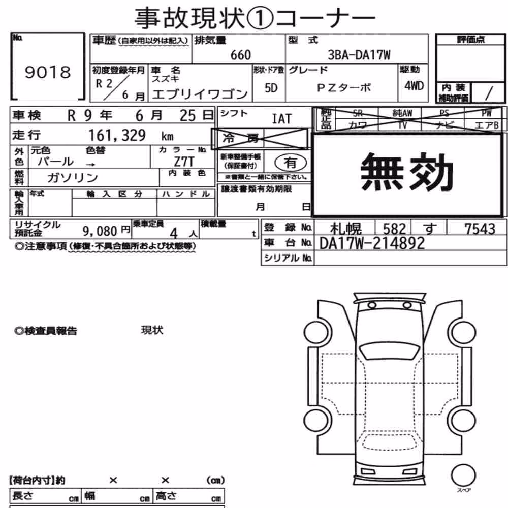 Notka aukcyjna: SUZUKI EVERY WAGON 4WD PZ TURBO