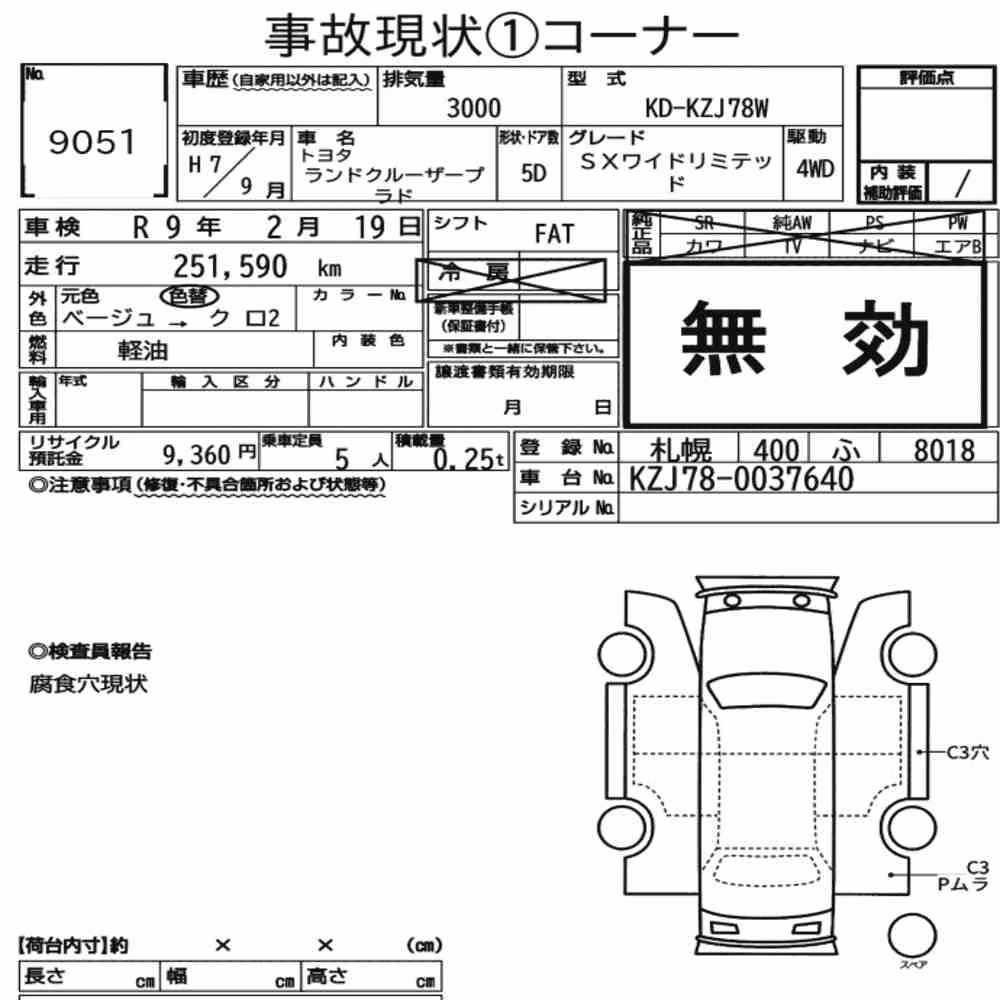 Notka aukcyjna: TOYOTA LAND CRUISER PRADO 5D 4WD SX WIDE LIMITED