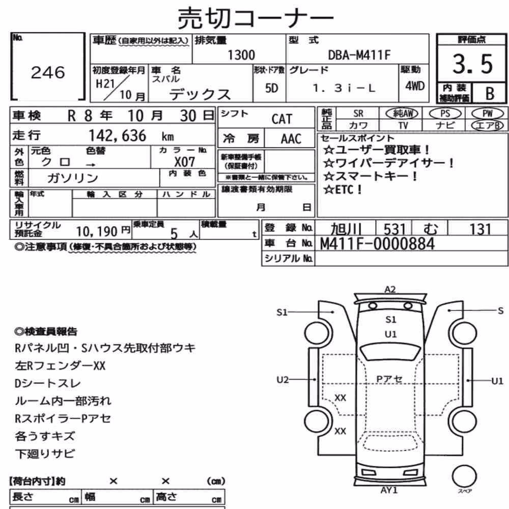Notka aukcyjna: SUBARU DEX 4WD 1.3I-L