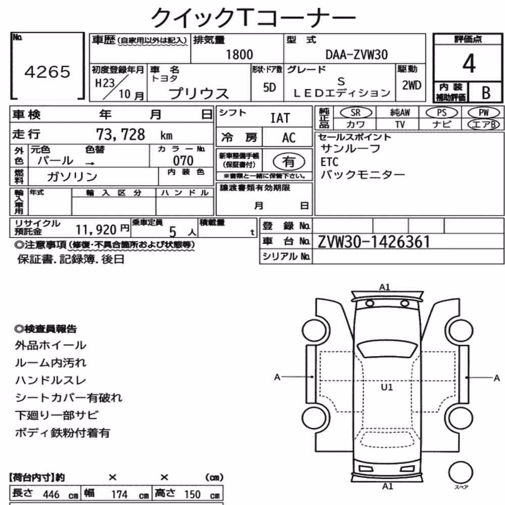 Notka aukcyjna: TOYOTA PRIUS 5D S LED EDITION