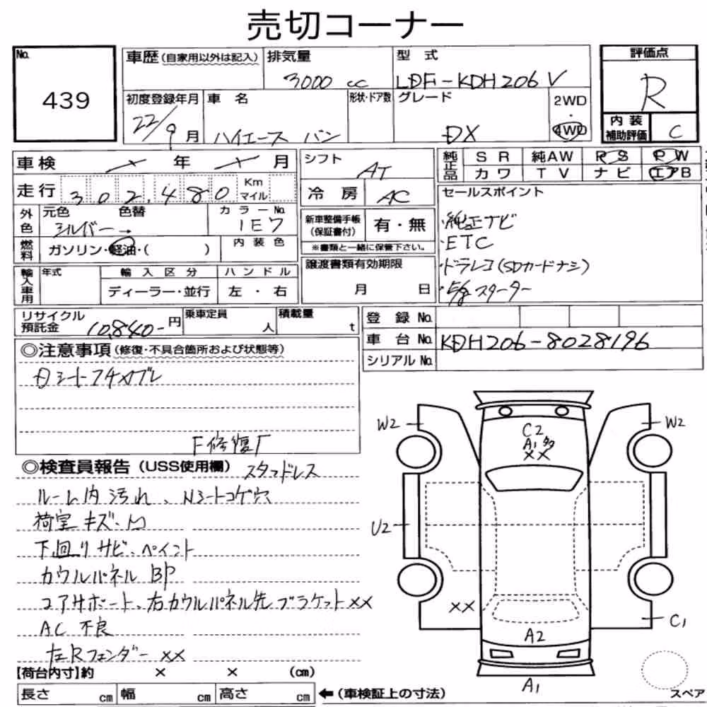 Notka aukcyjna: TOYOTA HIACE VAN 4D 4WD DX